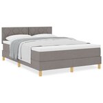 vidaXL Lit à ressorts avec matelas taupe 160x200 cm en tissu
