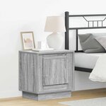 vidaXL Cabinet de chevet avec Gris 44 x 34 5 x 45 cm Bois d'ingénierie