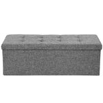 Banc coffre de rangement pliable tissu gris clair 2208146