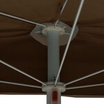vidaXL Demi-parasol de jardin avec mât 180x90 cm taupe