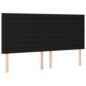 vidaXL Têtes de lit 4 Pièces Noir 80x5x78/88 cm Tissu