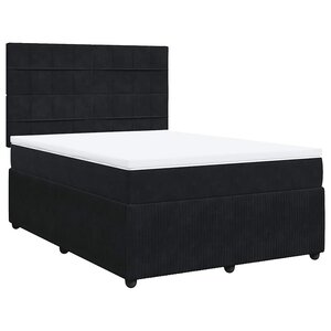 vidaXL Sommier à lattes de lit avec matelas Noir 140x190 cm Velours