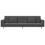 vidaXL Canapé-lit à 2 places avec deux oreillers gris clair tissu