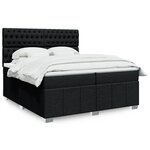 vidaXL Sommier à lattes de lit avec matelas Noir 200x200 cm Tissu