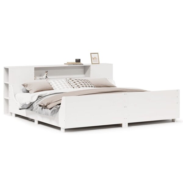 vidaXL Cadre de lit sans matelas blanc 180x200 cm bois massif de pin