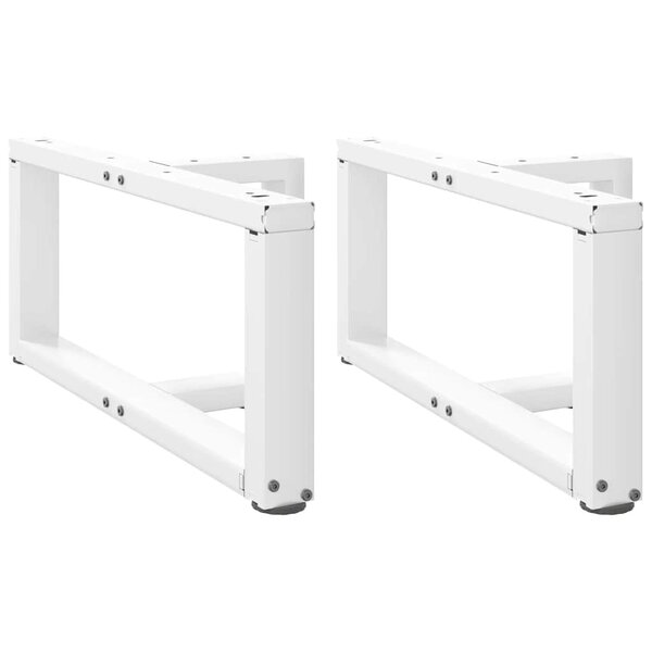 vidaXL Pieds de table basse en T  2 pièces  blanc  60 x 25 x (30-31) cm  acier