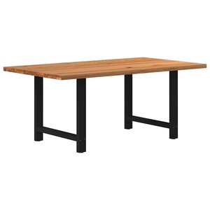 vidaXL Table à manger marron clair bois de chêne massif rectangulaire