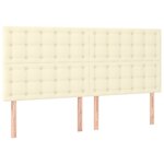 vidaXL Tête de lit Crème 160x5x118/128 cm Similicuir