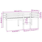 vidaXL Lit haut sans matelas cire marron 90x190 cm bois massif