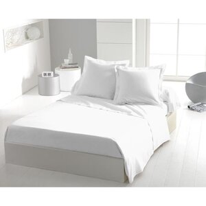 Drap plat microfibre 82 g - 180 x 290 cm - 1 personne - Blanc