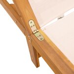 vidaXL Chaises longues lot de 2 table crème bois d'acacia et textilène