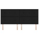 Tête de lit vidaXL Bouton capitonné Noir 200 cm Tissu
