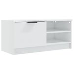 vidaXL Meuble TV Blanc brillant 80x35x36 5 cm Bois d'ingénierie
