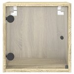vidaXL Table de chevet avec porte en verre chêne sonoma 35x37x35 cm