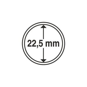 Capsules rondes 22 5mm pour monnaies de collection. Paquet - 10 capsules