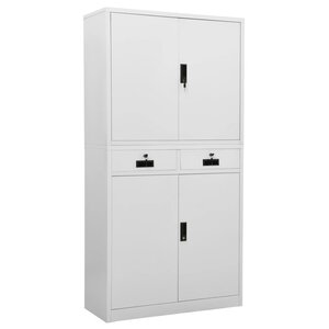 vidaXL Armoire de bureau Gris clair 90x40x180 cm Acier