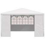 vidaXL Tente de réception avec parois latérales 4x4 m Blanc 90 g/m²