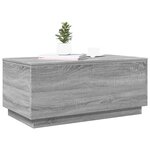 vidaXL Table basse avec lumières LED gris sonoma 90x50x40 cm