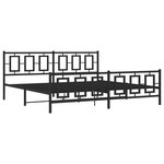 vidaXL Cadre de lit métal sans matelas avec pied de lit noir 193x203cm