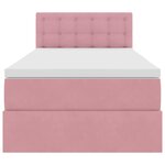 vidaXL Lit de rangement LED avec matelas Rose 90 x 200 cm Velours