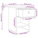 vidaXL Table de chevet Chêne fumé 41 x 40 x 45 cm Bois d'ingénierie