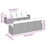 vidaXL Ensemble de canapé de jardin 9 pièces avec coussins Beige Poly Rattan Acacia