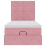 vidaXL Cadre de lit ottoman avec matelas rose 80x200 cm velours