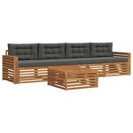 vidaXL Ensemble de canapés d'extérieur 5 pc Naturel et Anthracite