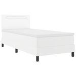 vidaXL Lit à ressort avec matelas - blanc 100 x 200 cm en simili cuir.
