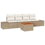 vidaXL Ensemble de canapé de jardin 5 Pièces Beige et blanc