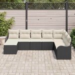 vidaXL Ensemble de canapé de jardin Noir polyrotin