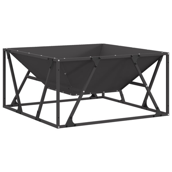 brasero vidaXL carré noir 80x80x40 cm en acier