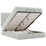 vidaXL Cadre de lit ottoman et matelas gris clair 140x190 velours