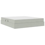 vidaXL Lit avec rangement et matelas Gris clair 180 x 200 cm Velours
