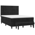 vidaXL Sommier à lattes de lit avec matelas Noir 140x200 cm Velours