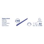 Boite 100 Reliures Spirales Plastique 10mm - Noir - Exacompta