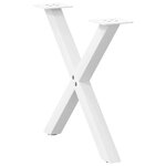 vidaXL Pieds de table basse en forme de X  2 pièces  blanc  50 x (42-43) cm  acier