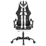 vidaXL Chaise de jeu avec repose-pied Noir et blanc Similicuir