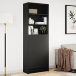 vidaXL Buffet haut avec LED noir 69x32 5x200 cm bois d’ingénierie