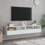 vidaXL Meubles TV muraux 2 Pièces blanc 80x30x30 cm bois d'ingénierie