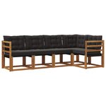 vidaXL Ensemble de canapés d'extérieur 5 pc Naturel et Noir