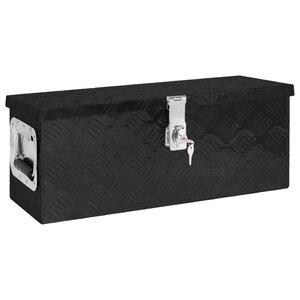 vidaXL Boîte de rangement Noir 60x23 5x23 cm Aluminium