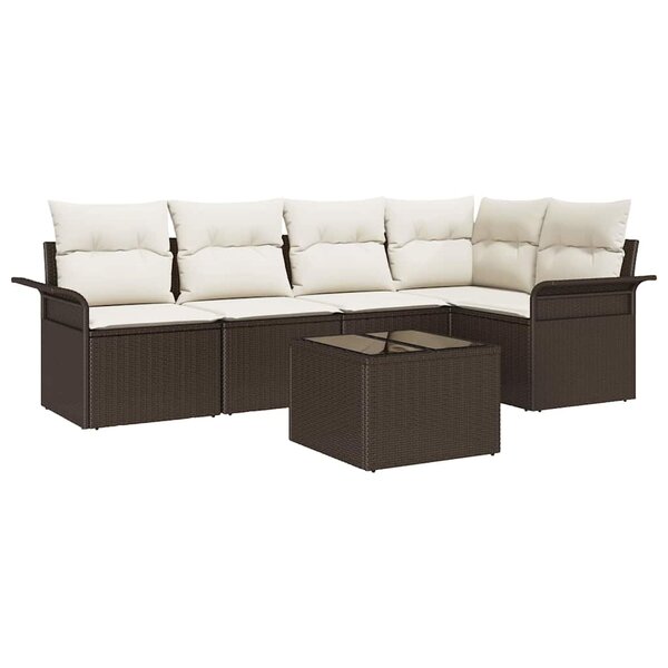 vidaXL Ensemble de canapé de jardin 6 Pièces 242.5 x 132.5 x 85 cm