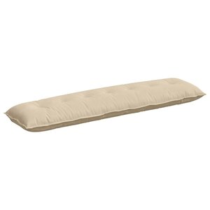 vidaXL Coussin de Dos Crème 200 x 50 cm Tissu en microfibre