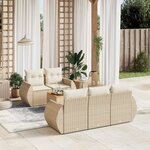 vidaXL Salon de jardin avec coussins 6 Pièces beige résine tressée