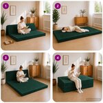 vidaXL Canapé-lit pliable 160 x 67 x 45 cm Vert foncé