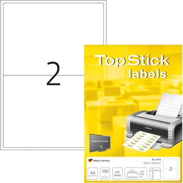 Pack 200 Etiquettes Universelles 199 6 x 143 5 mm Blanc TOP STICK