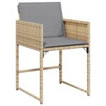 vidaXL Ensemble de salle à manger pour jardin 9 Pièces Beige polyrotin