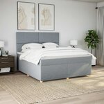 vidaXL Sommier à lattes de lit avec matelas Gris clair 180x200cm Tissu