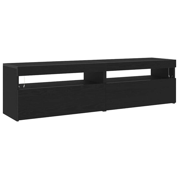 vidaXL Meuble TV 2 Pièces Chêne noir 75 x 35 x 40 cm Bois d'ingénierie